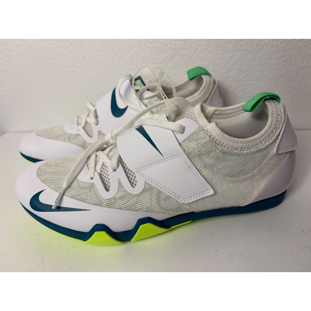 Nike Air Zoom PV Elite Pole Vault Spikes White Teal Volt Mens 10 - Picture 5 of 8